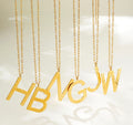 Hammered Gold Initial Letter Pendant