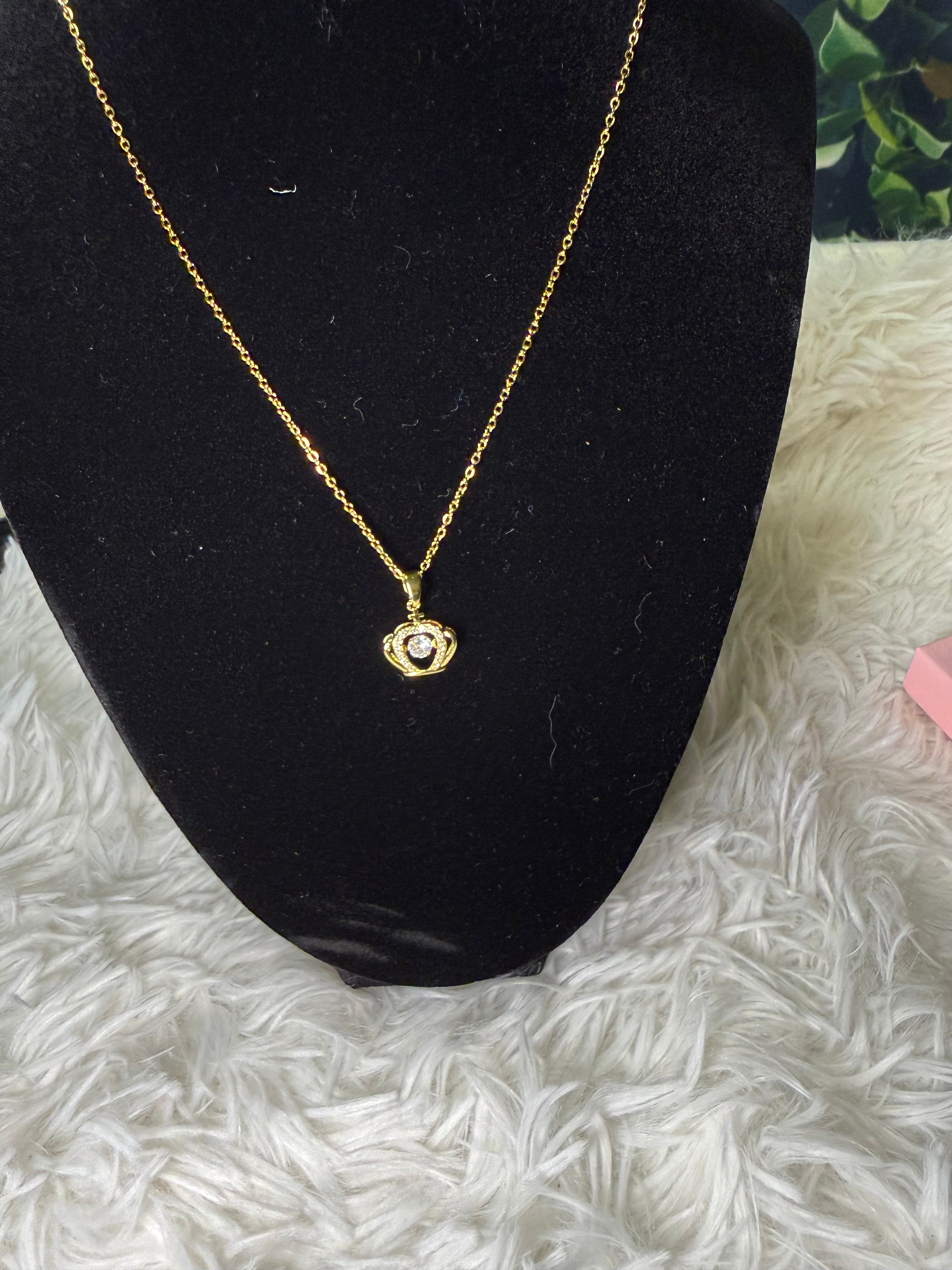 Tip My Crown Pendant Dainty Necklace