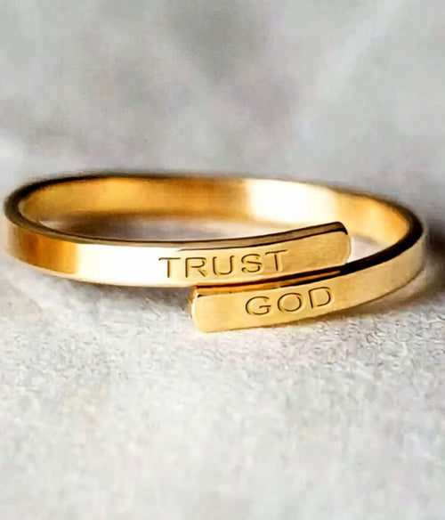 Adjustable Trust God Ring