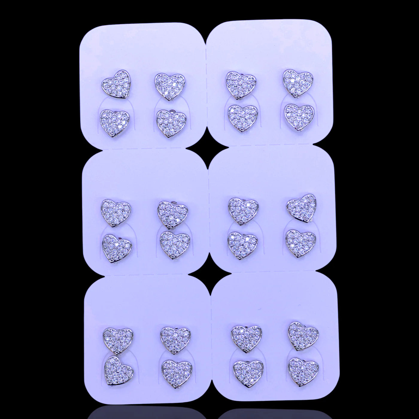 Silver Heart Studs