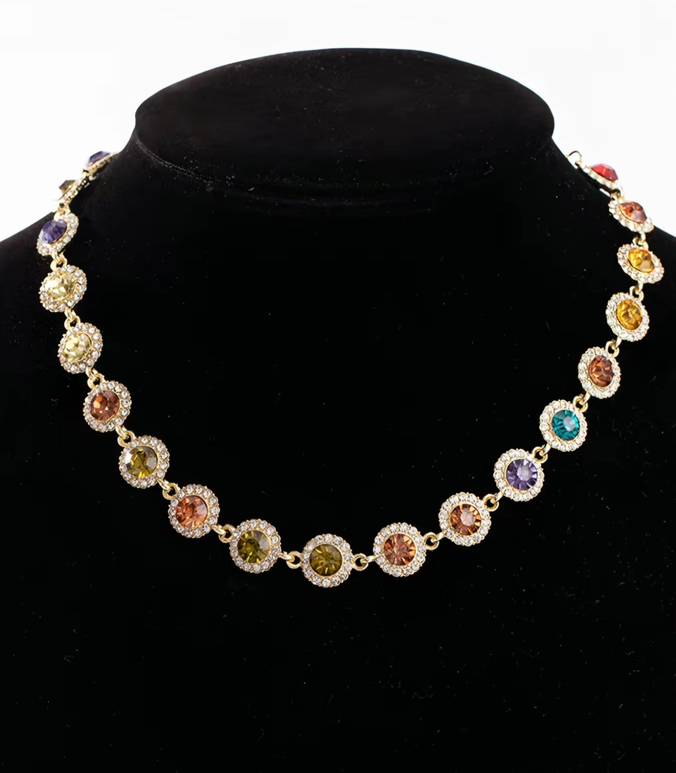 Bohemian Colorful Rhinestone  Necklace