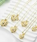 Large Diamond Cut Heart Necklace