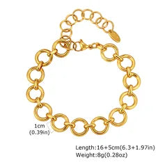 Connected Circle Gold Bracelet