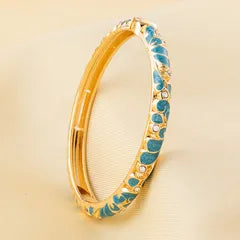 Floral Bangle With CZ Accent