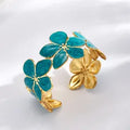 Bohemian Flower Open Bracelet