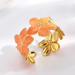 Bohemian Flower Open Bracelet