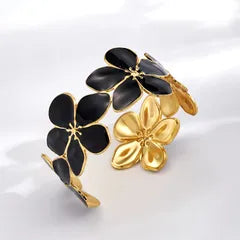 Bohemian Flower Open Bracelet