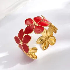 Bohemian Flower Open Bracelet