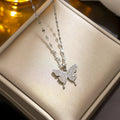Pave’ Butterfly Pendant Necklace
