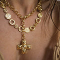 Vintage Cross Pendant w/ Spiral Necklace